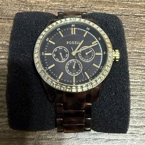 Tortoise Shell Fossil Watch